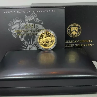 2021-W $100 1oz 9999 Fine Gold ~ High Relief American Liberty w/Box & COA (OGP)