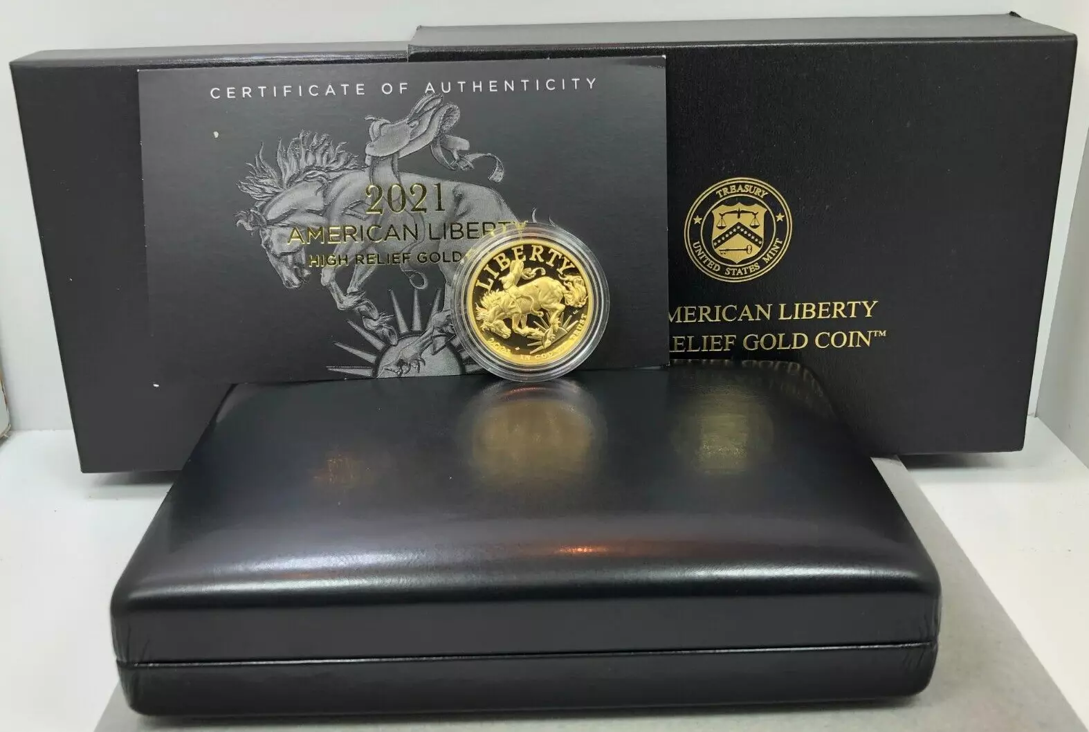 2021-W $100 1oz 9999 Fine Gold ~ High Relief American Liberty w/Box & COA (OGP)
