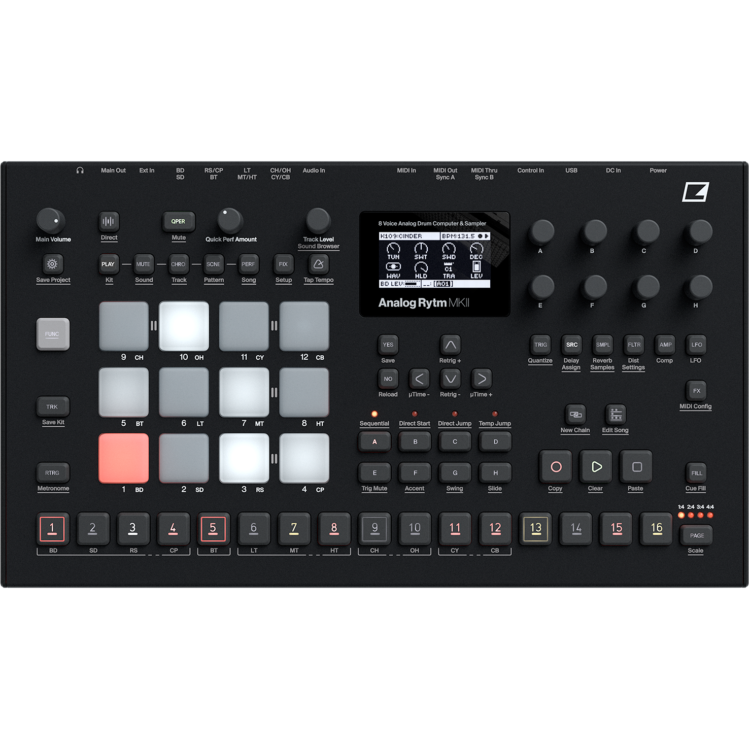 Elektron Analog Rytm MKII Black 8-Voice Drum Machine