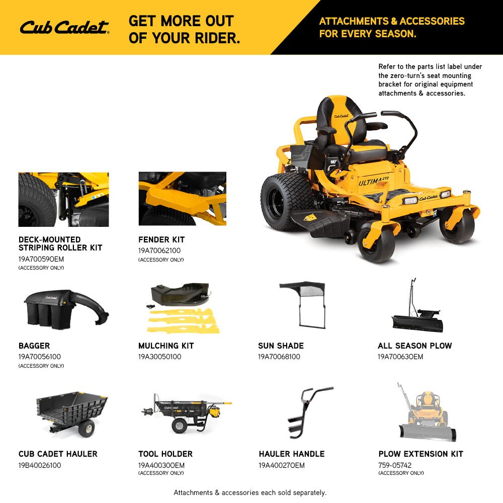 Cub Cadet Ultima ZT2 54 | Zero Turn Riding Mower | 54 in. | 23 HP | 726cc Kawasaki FR691V Twin-Cylinder OHV Engine | Dual Hydrostatic Transmission
