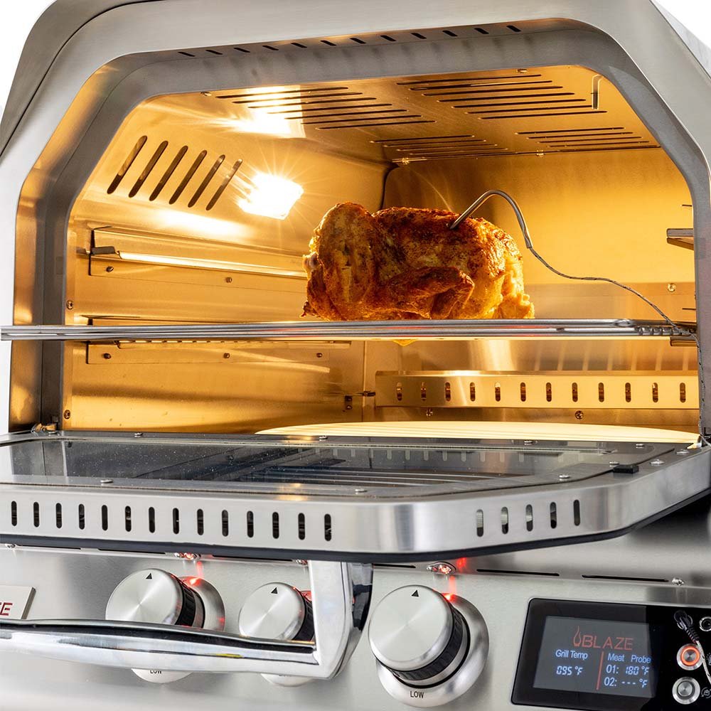 Blaze 26-Inch Built-In Natural Gas Stainless Steel Outdoor Pizza Oven with Rotisserie