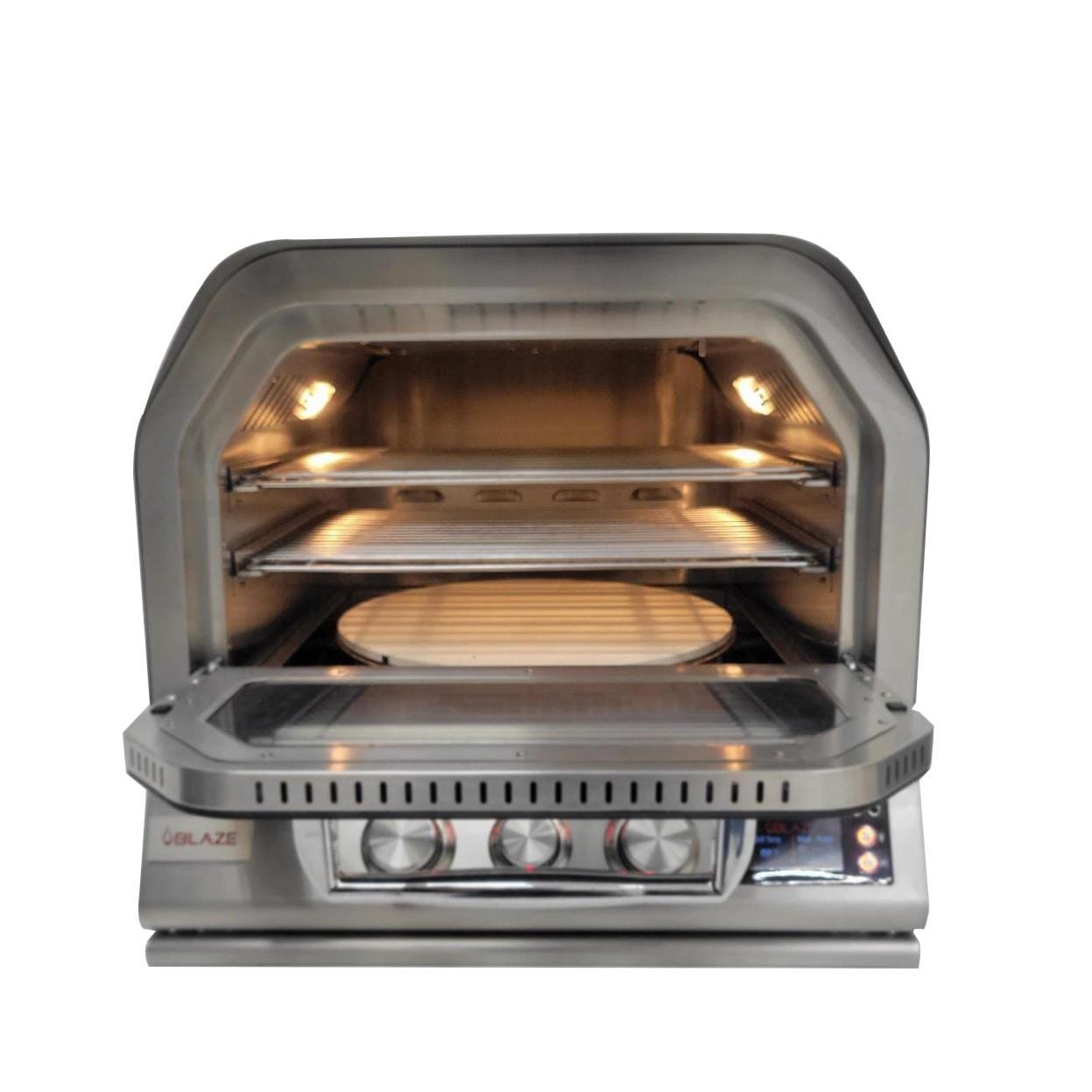 Blaze 26-Inch Built-In Natural Gas Stainless Steel Outdoor Pizza Oven with Rotisserie