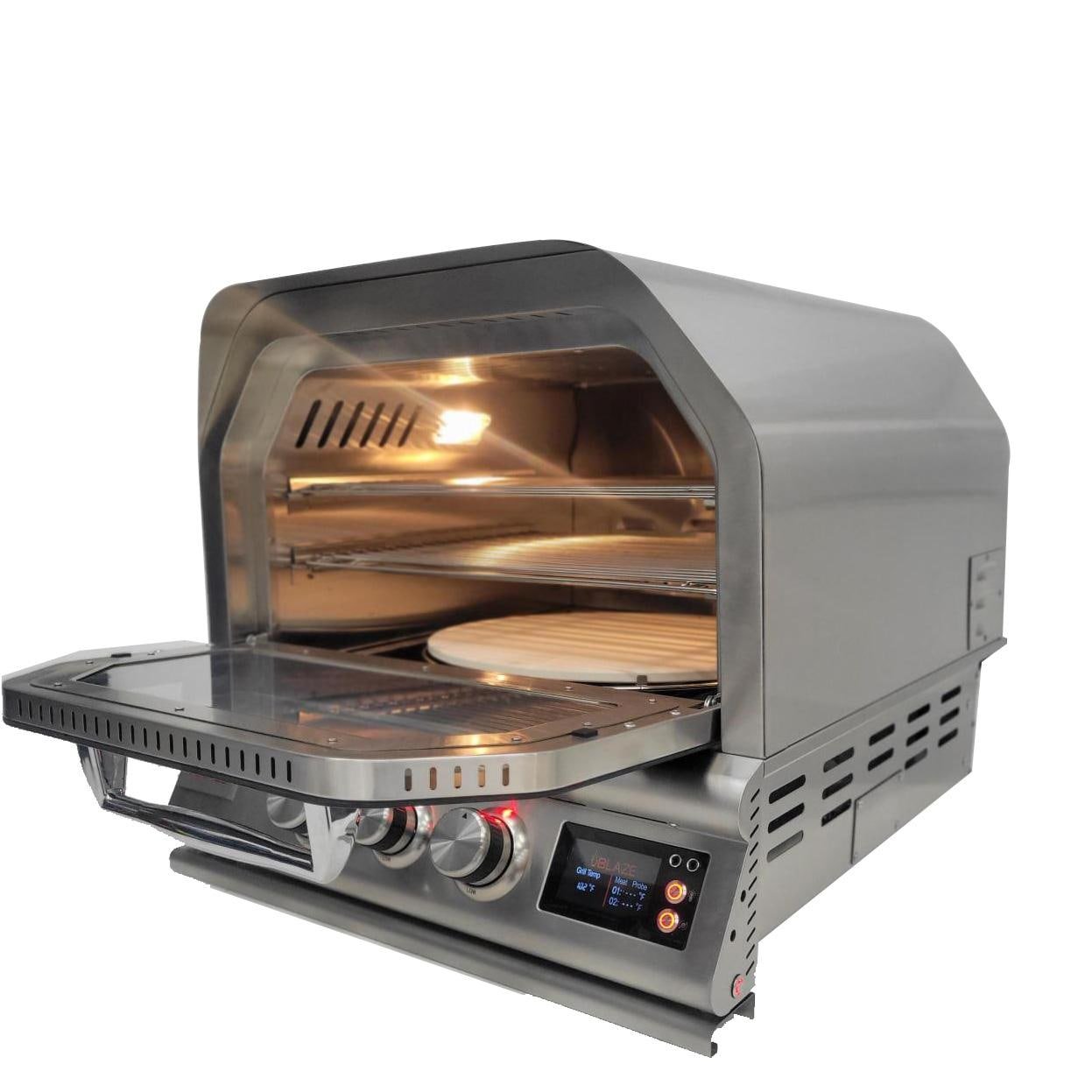 Blaze 26-Inch Built-In Natural Gas Stainless Steel Outdoor Pizza Oven with Rotisserie