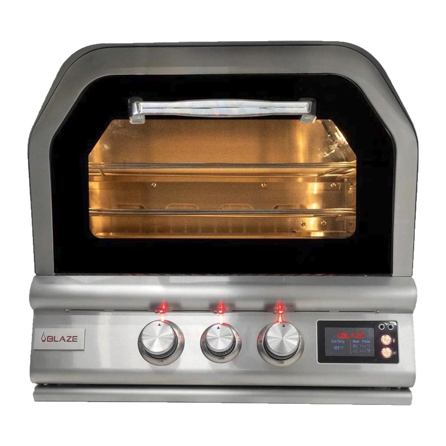 Blaze 26-Inch Built-In Natural Gas Stainless Steel Outdoor Pizza Oven with Rotisserie