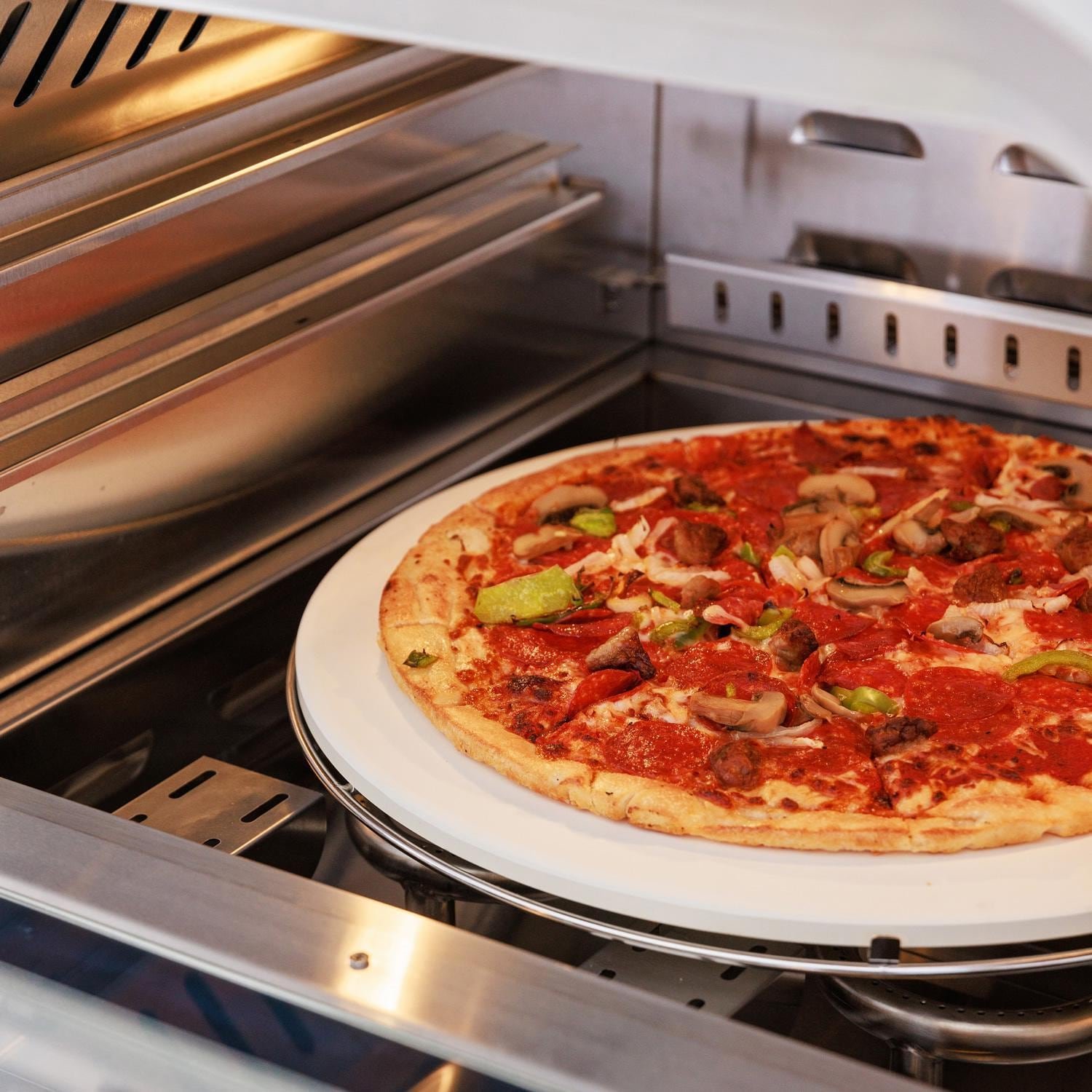 Blaze 26-Inch Built-In Natural Gas Stainless Steel Outdoor Pizza Oven with Rotisserie