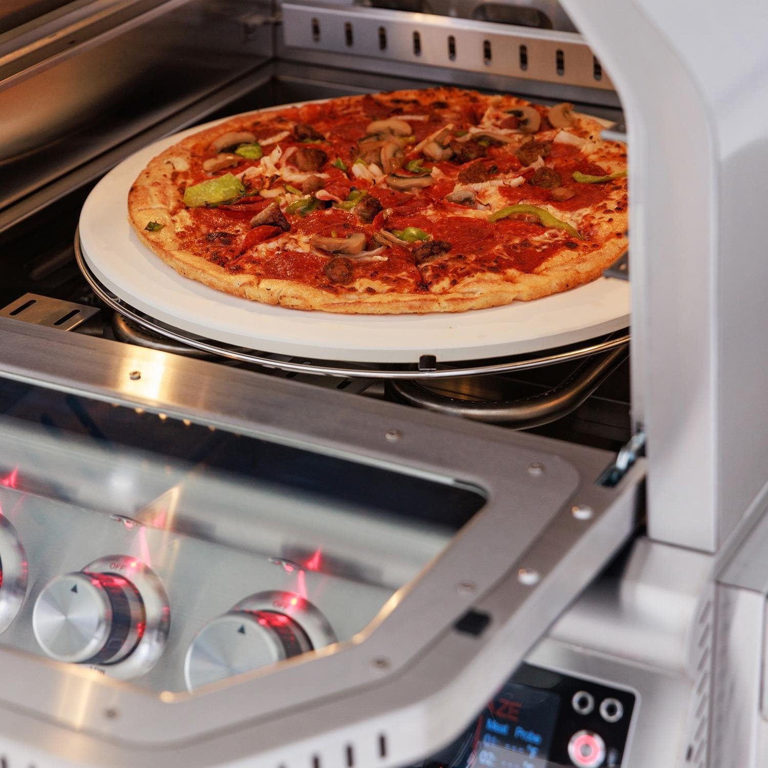 Blaze 26-Inch Built-In Natural Gas Stainless Steel Outdoor Pizza Oven with Rotisserie