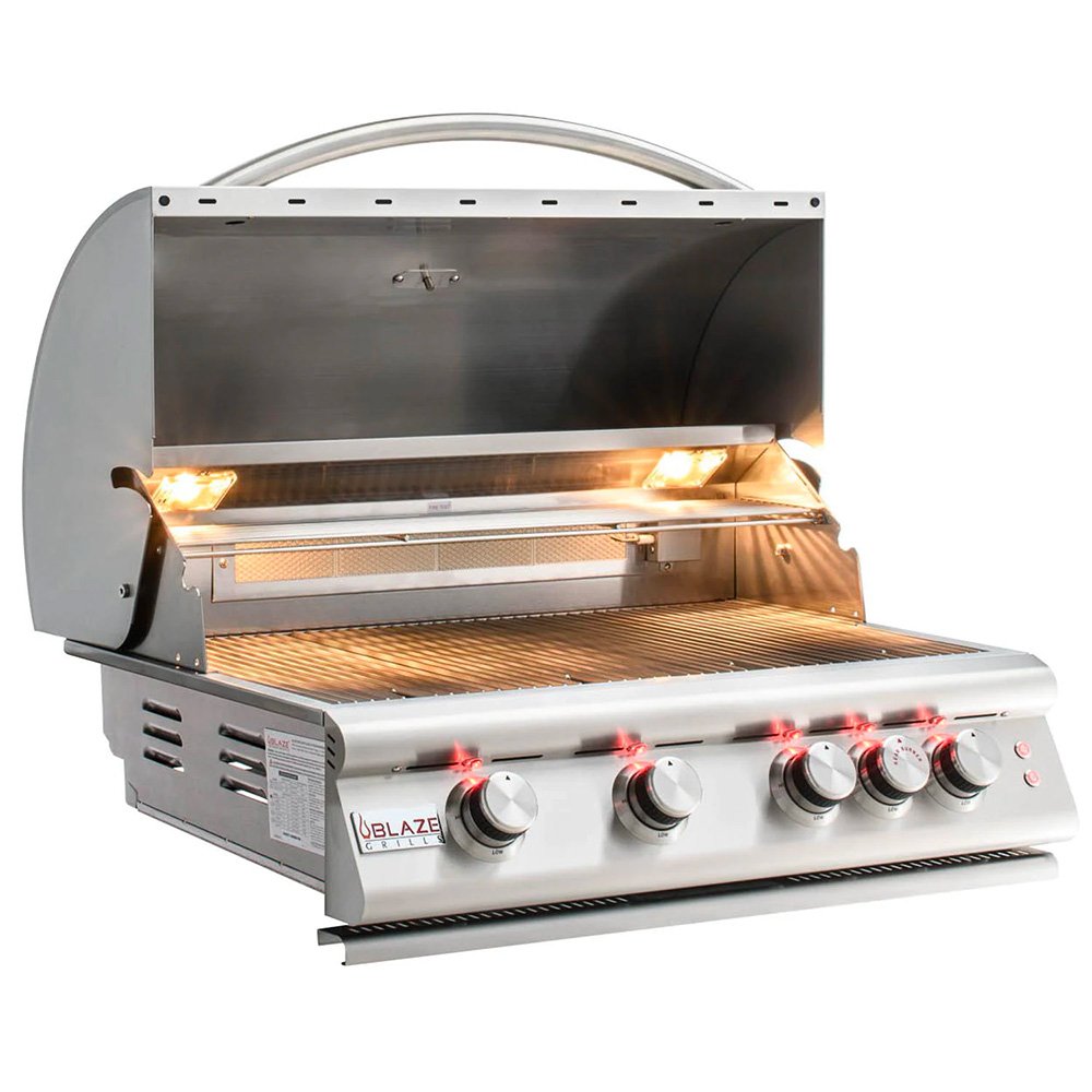 Blaze Grills LTE 32-Inch 4-Burner Built-In Natural Gas Grill with Rear Infrared Burner & Grill Lights