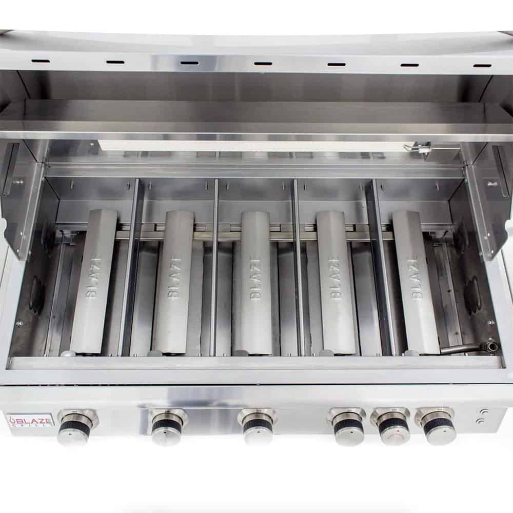 Blaze Grills LTE 40-Inch 5-Burner Built-In Natural Gas Grill with Rear Infrared Burner & Grill Lights