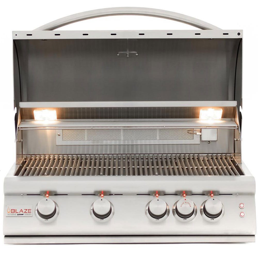 Blaze Grills LTE Marine Grade 32-Inch 4-Burner Built-In Natural Gas Grill with Rear Infrared Burner & Grill Lights