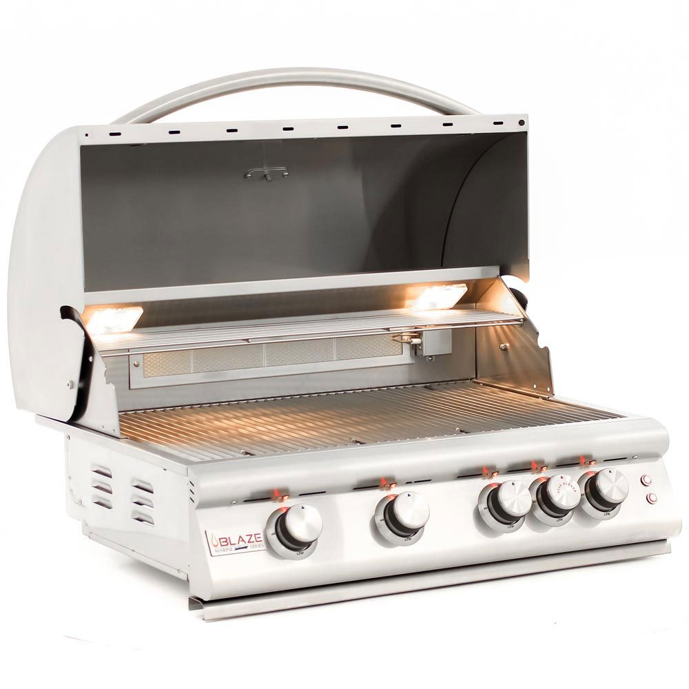 Blaze Grills LTE Marine Grade 32-Inch 4-Burner Built-In Natural Gas Grill with Rear Infrared Burner & Grill Lights