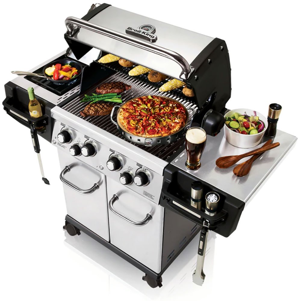 Broil King Regal S490 Pro IR 4-Burner Freestanding Propane Gas Grill with Rear Burner and Infrared Side Burner