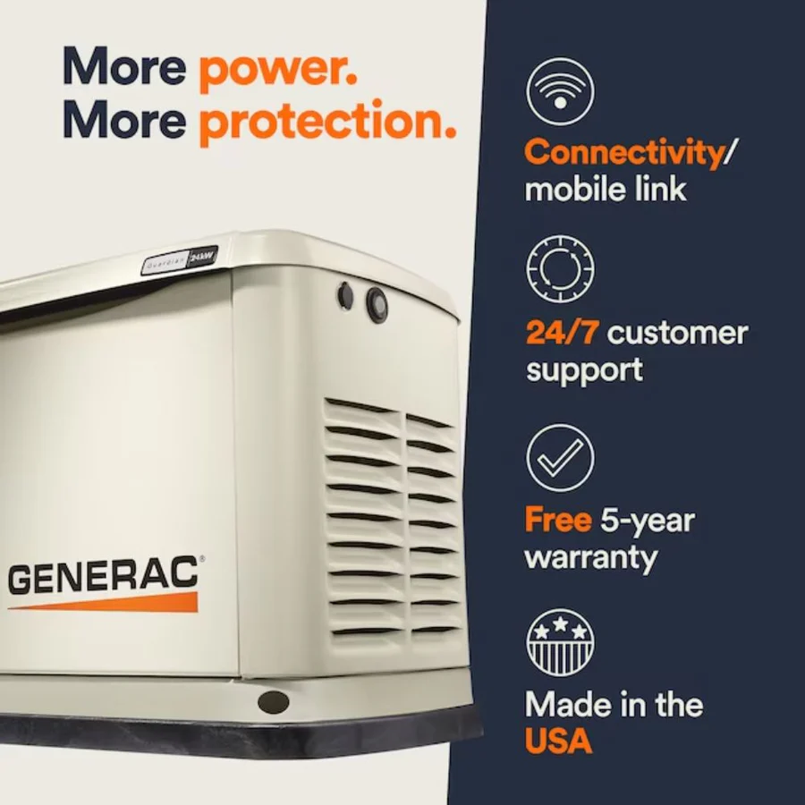 Generac 7209 Guardian 24kW Automatic Home Standby Generator Wi-Fi Enabled