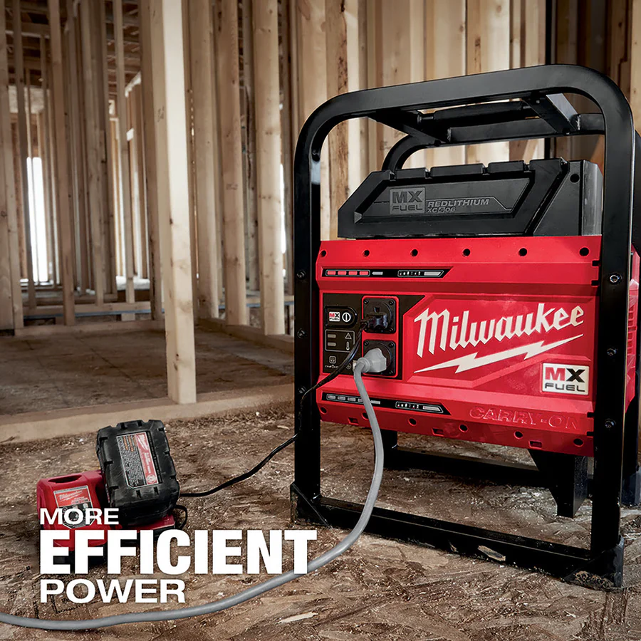 Milwaukee MXF002-2XC MX FUEL CARRY-ON Portable 3600W/1800W Push Start Battery Powered Power Supply Generator Kit w/ Two Batteries