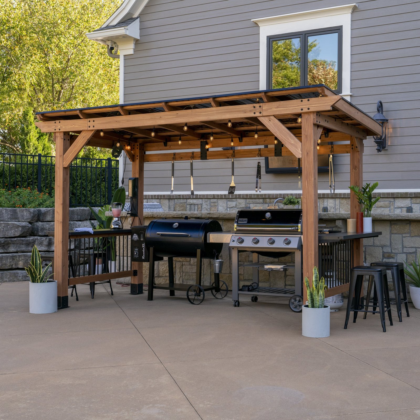 Backyard Discovery Saxony Xl Grill Gazebo 12.5 ft. x 6.5 ft.