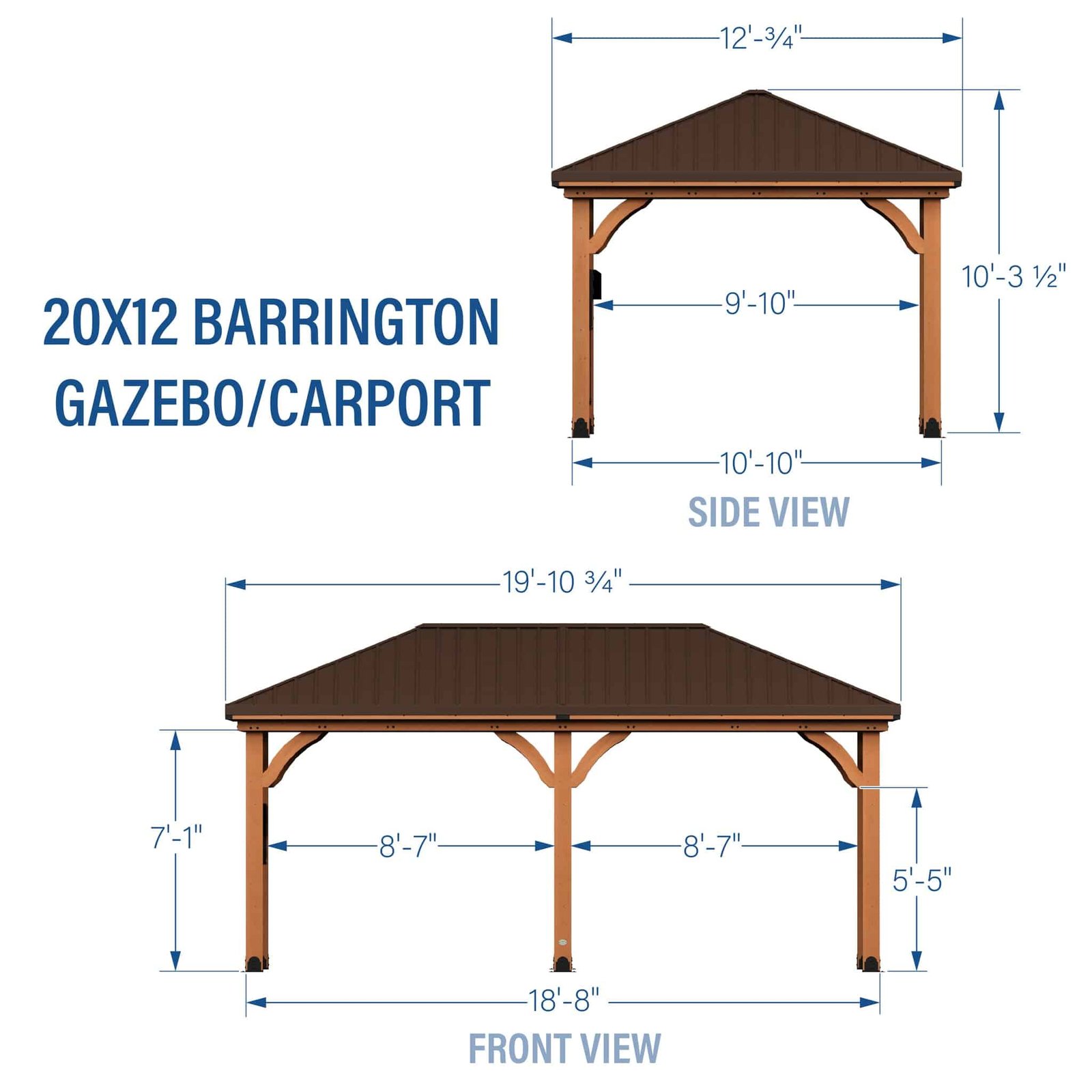 20X12 BARRINGTON GAZEBO/CARPORT