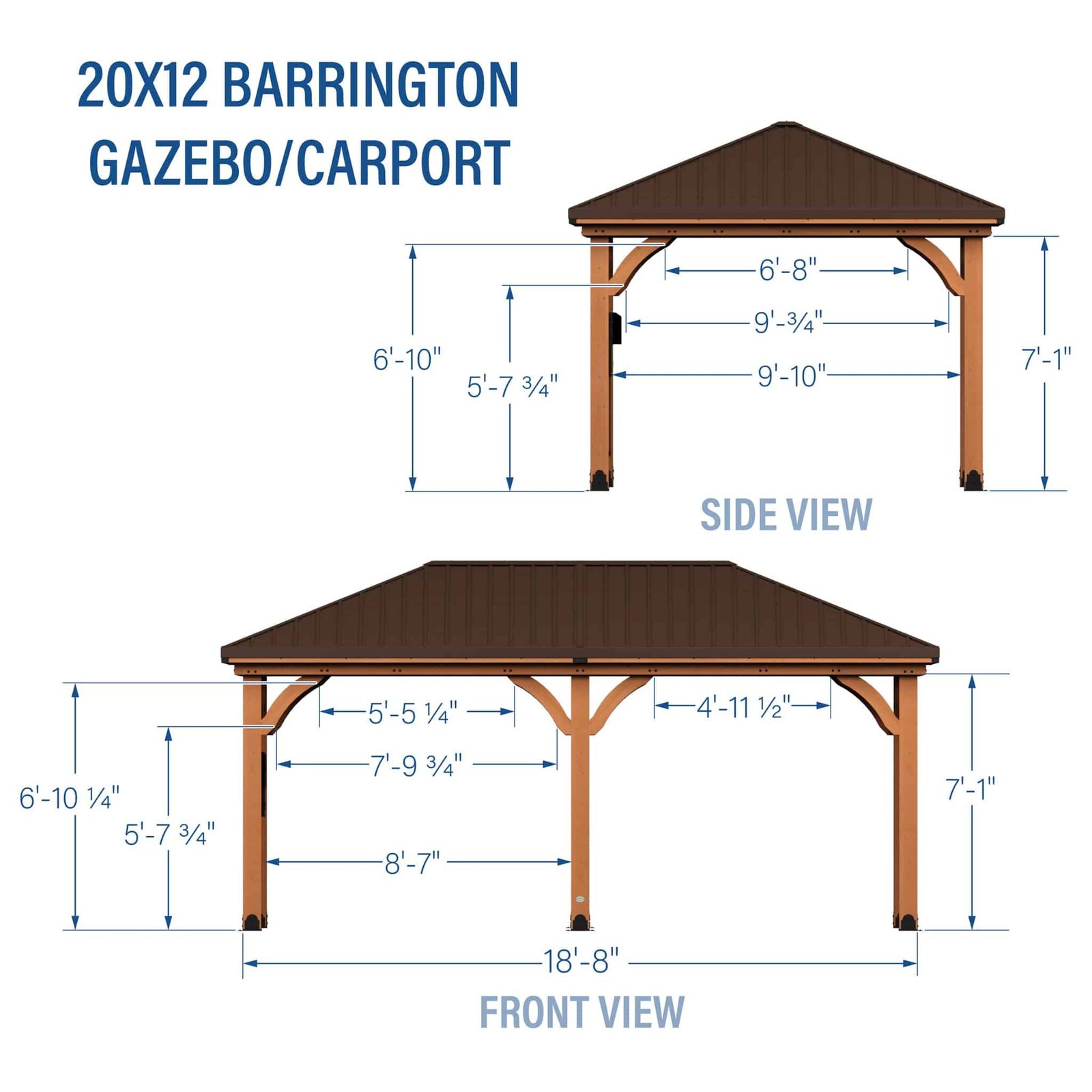 20X12 BARRINGTON GAZEBO/CARPORT