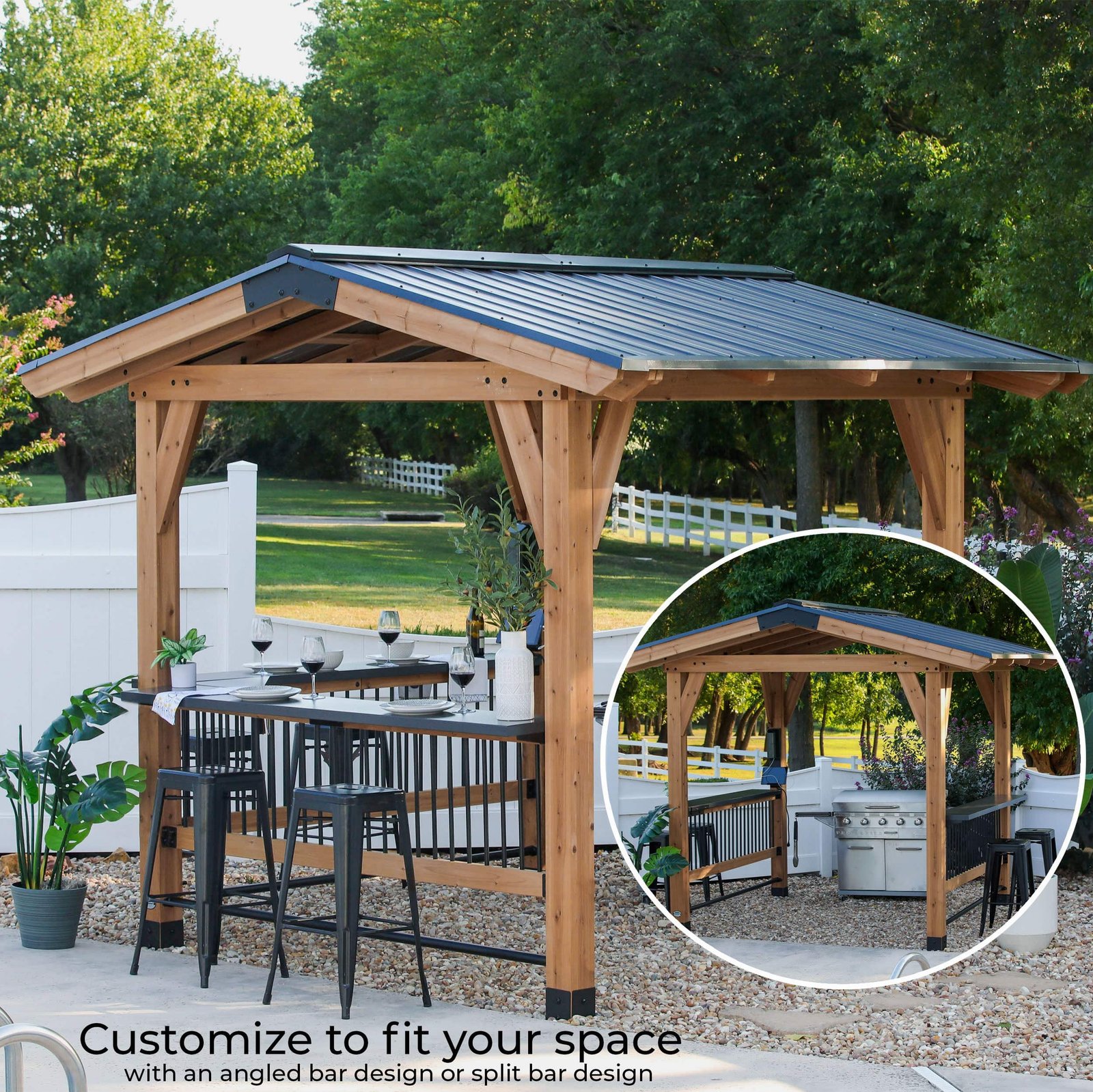 Granada Girll Gazebo With outdoor Bar