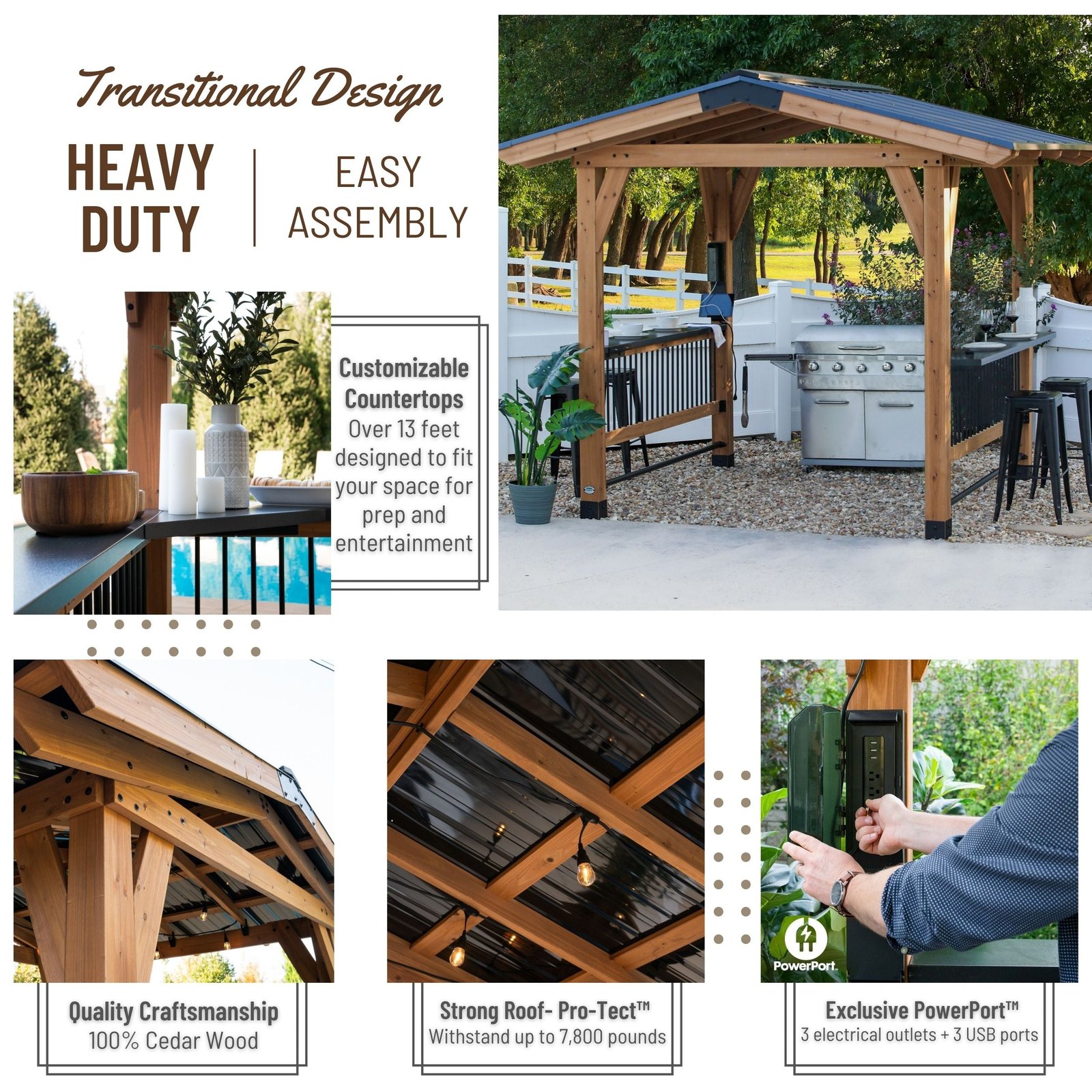 Granada Girll Gazebo With outdoor Bar