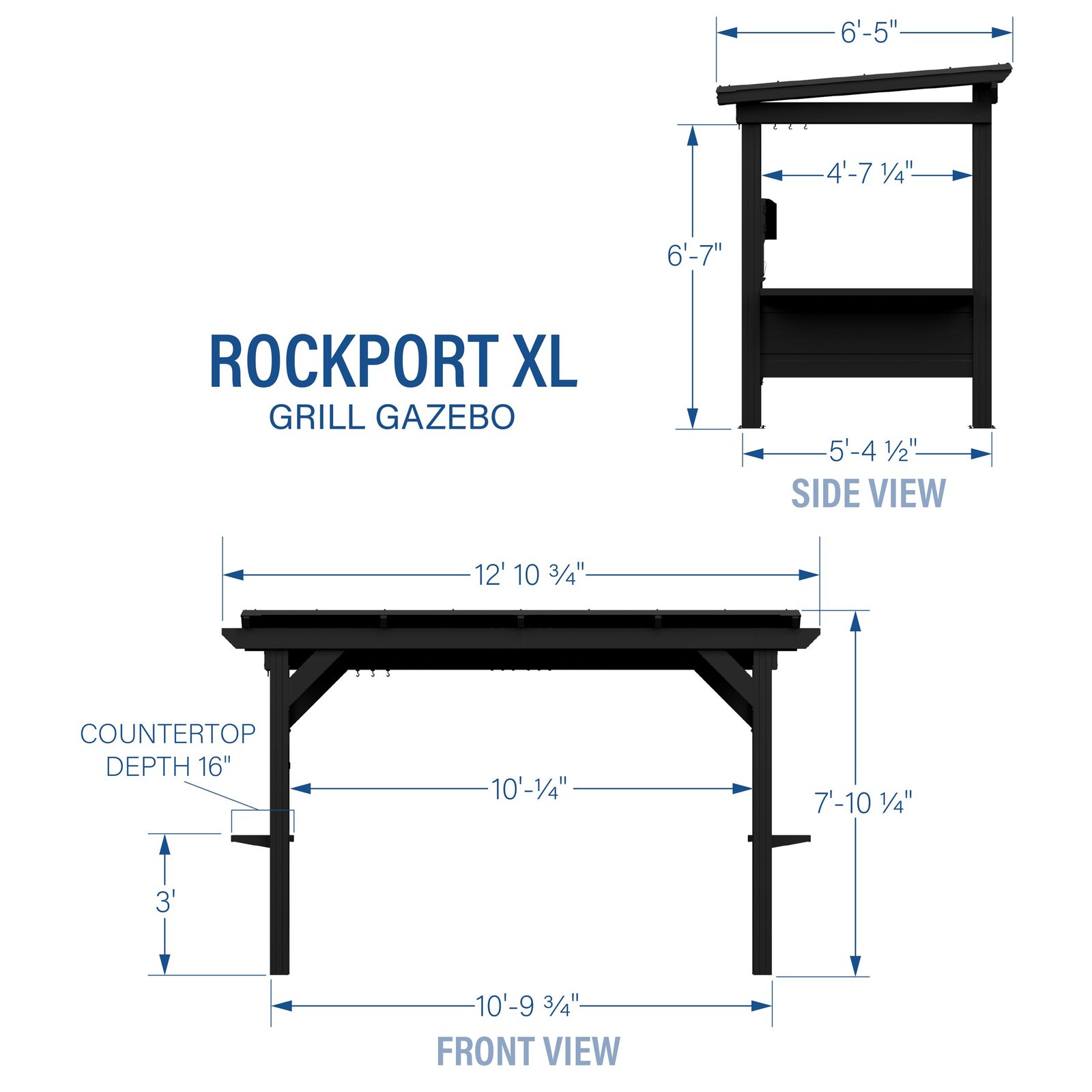 Rockport Xl Steel Grill Gazebo