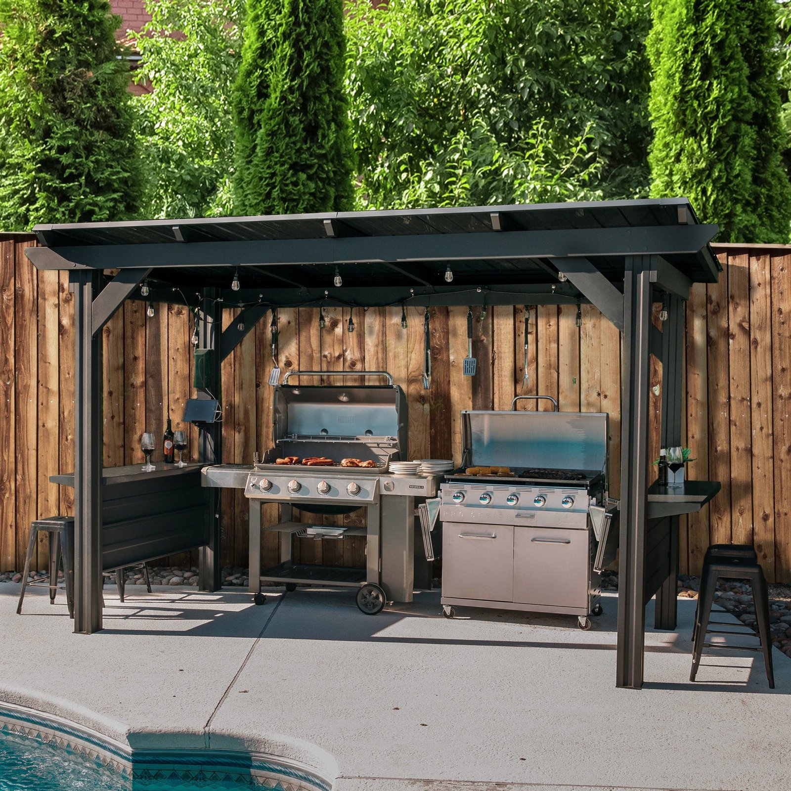 Rockport Xl Steel Grill Gazebo