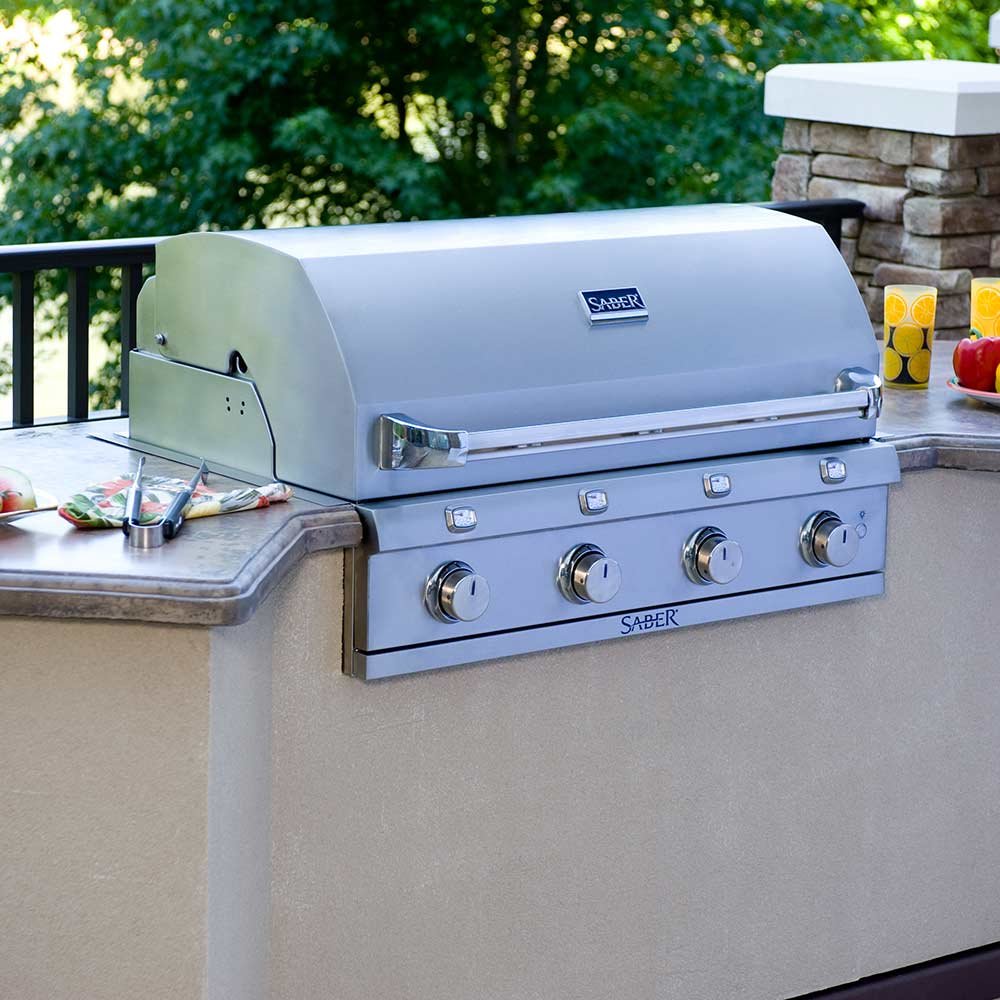 Saber Grills Stainless 670 40-Inch 4-Burner Built-In Infrared Natural Gas Grill