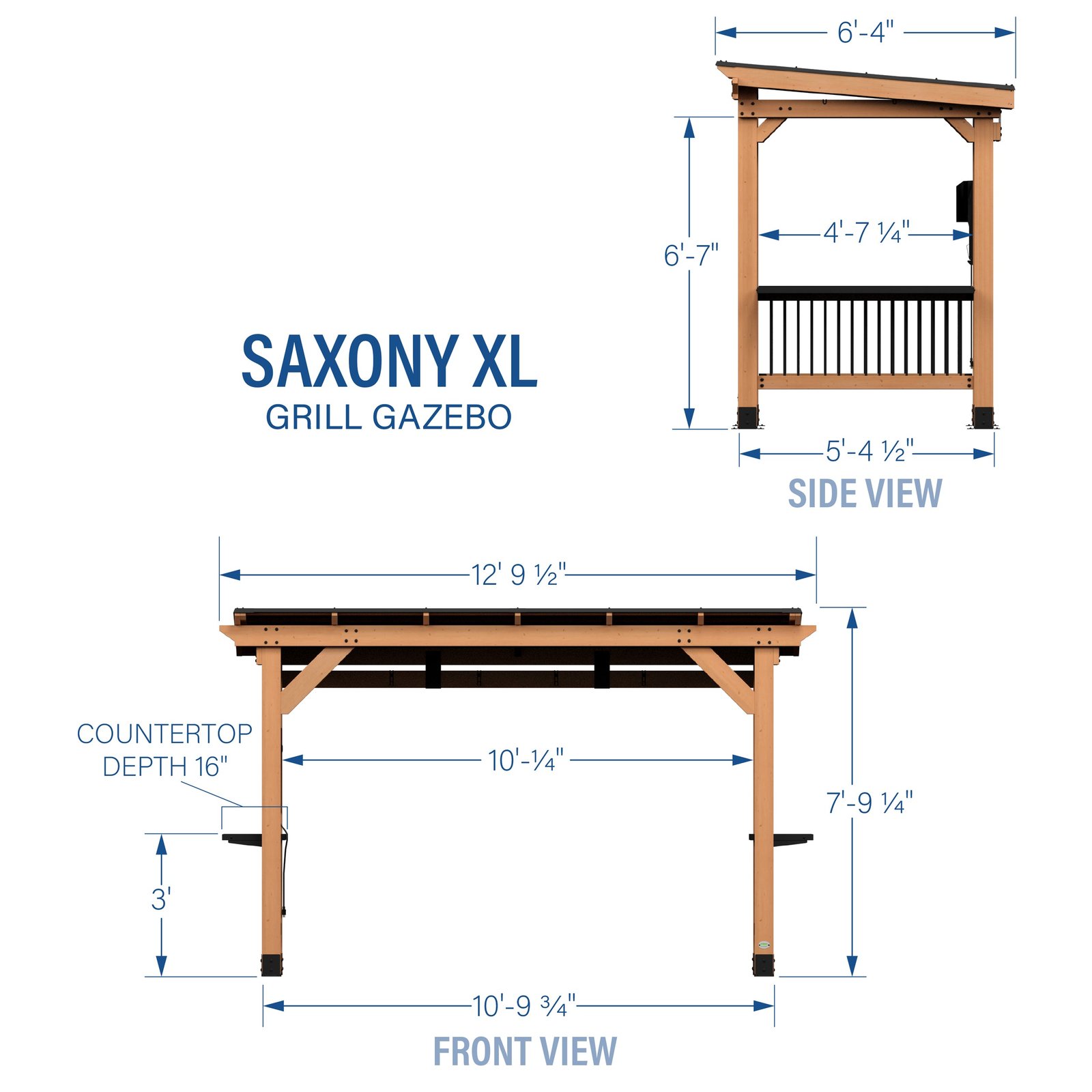Backyard Discovery Saxony Xl Grill Gazebo 12.5 ft. x 6.5 ft.