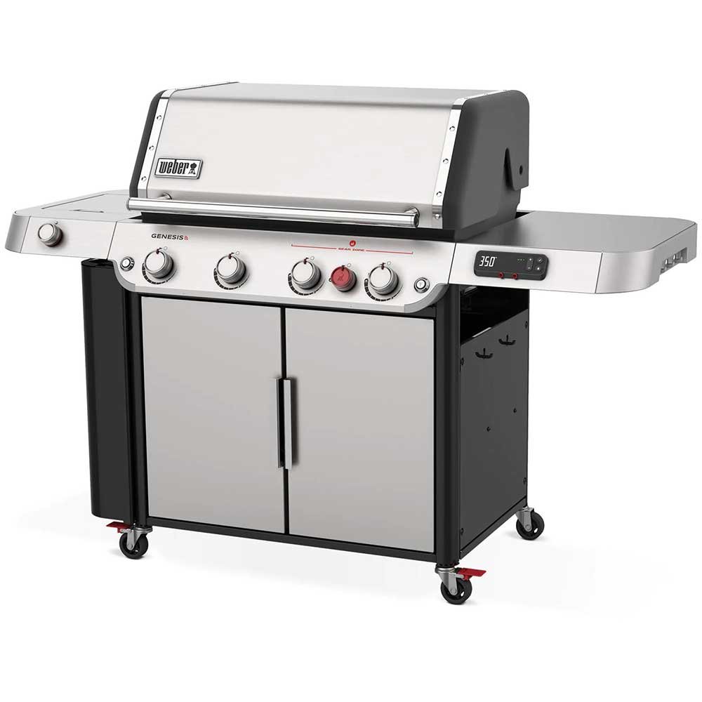 Weber Grills Genesis SPX-435 Propane Gas Smart Grill with Sear Burner & Side Burner - Stainless Steel