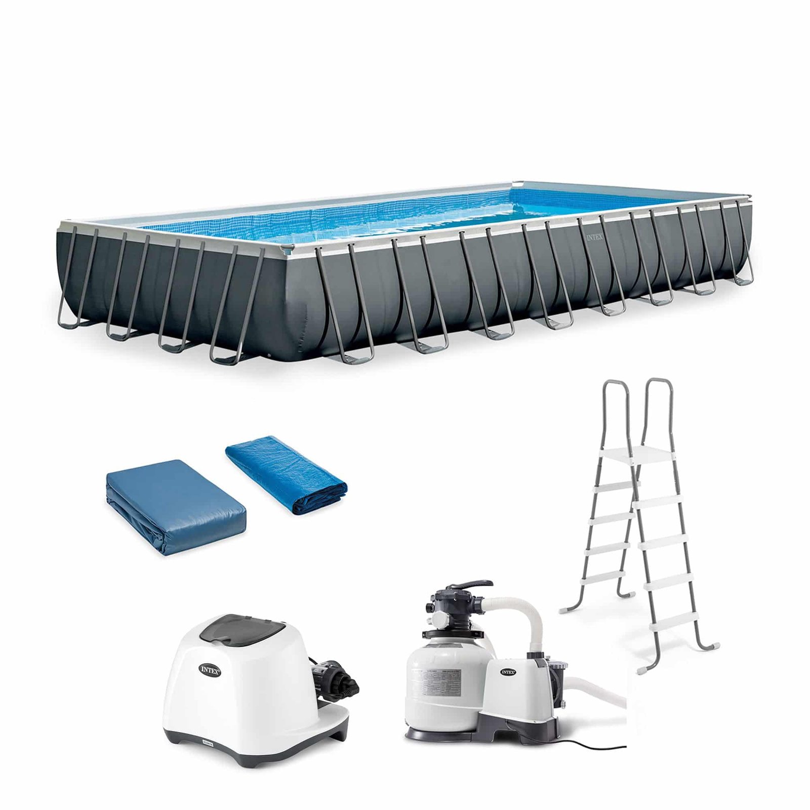 Intex Ultra XTR Frame Rectangular Pool with Krystal Clear Saltwater System | Slaktra