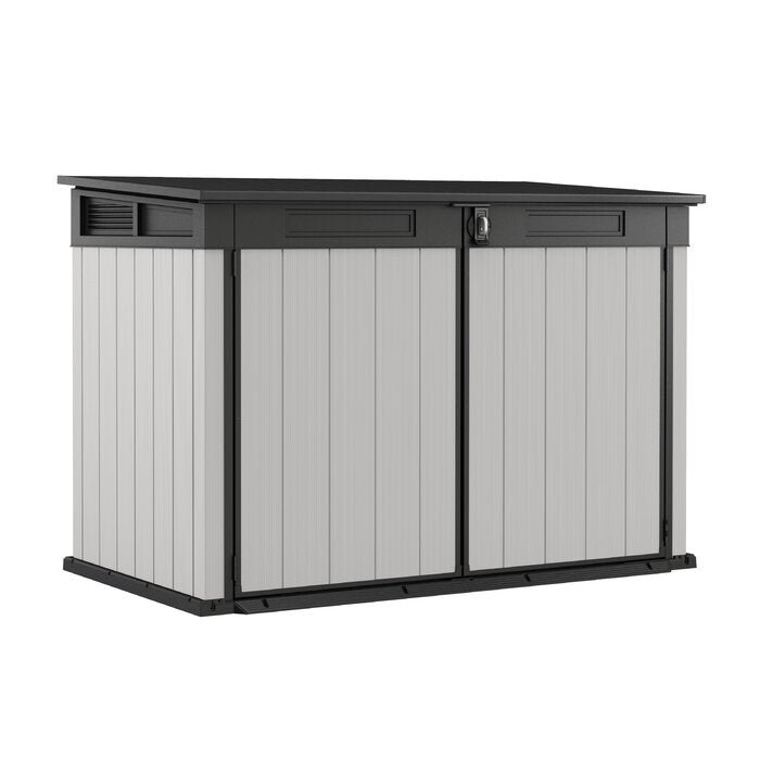 Keter Premier Jumbo 4 ft. 8 in. W x 2 ft. 8 in. D Resin Horizontal Storage and Garbage Can Shed